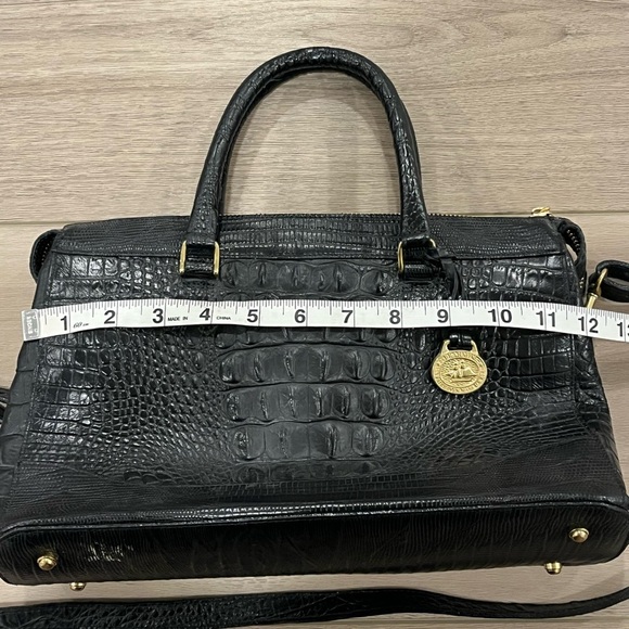 Brahmin Asher Melbourne Medium Black Anywhere Tote Handbag Purse Gold Tone - Picture 4 of 10